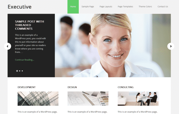 Executive Theme for the WordPress Genesis Framework (Green)