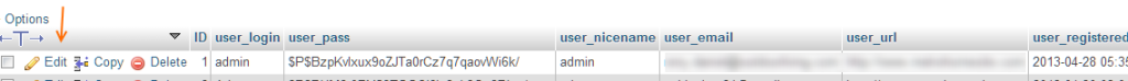 Edit account in PHPmyAdmin