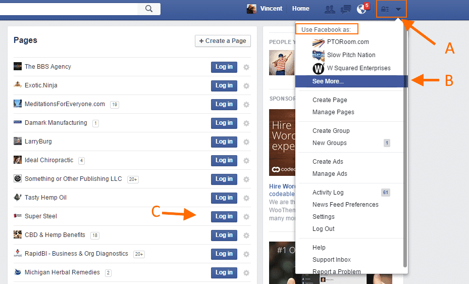 how to give admin access on facebook page