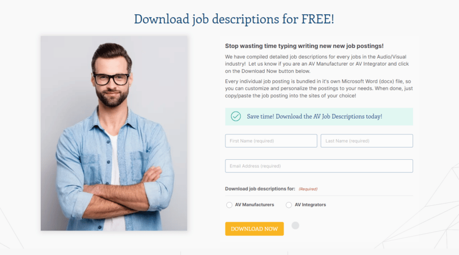 Download job description form on Hiresparks website